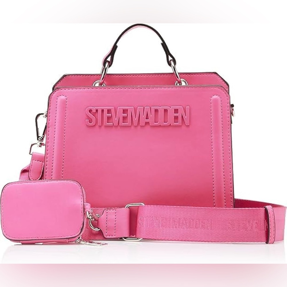 NWT Steve Madden Bevelyn Satchel Bright Pink